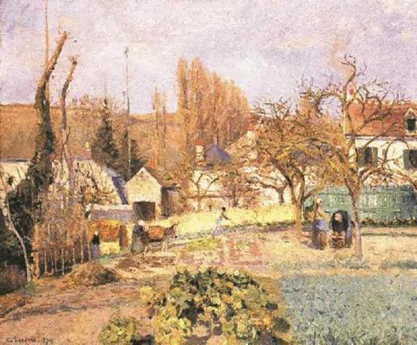 Kitchen Garden At The Hermitage, Pontoise by Camille Pissarro