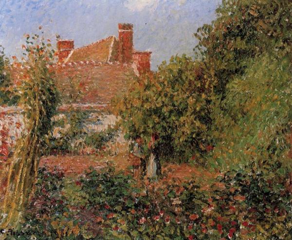 Kitchen Garden In Eragny, Afternoon by Camille Pissarro Oil Painting Reproductions