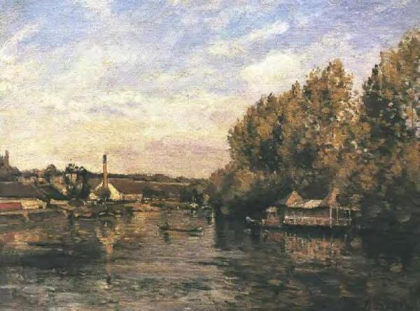 La Grenouillere At Bougival by Camille Pissarro