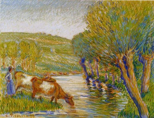 La Riviere Aux Saules, Eragny by Camille Pissarro