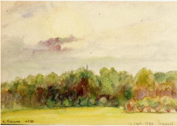 Landscape At Eragny by Camille Pissarro