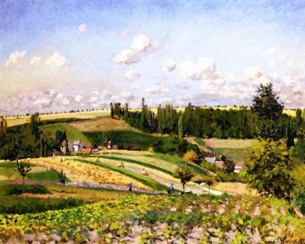Landscape, Harvest, Pontoise by Camille Pissarro