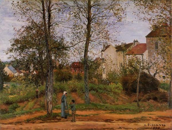 Landscape Near Louveciennes by Camille Pissarro Oil Painting Reproductions