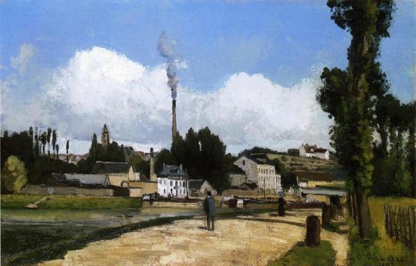 Landscape With Factory by Camille Pissarro Oil Painting Reproductions
