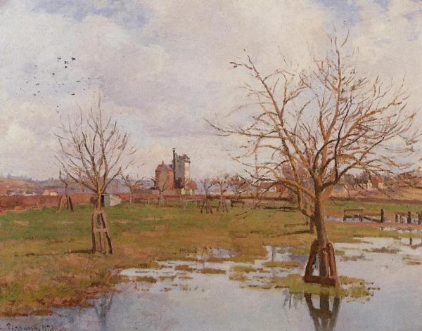 Landscape With Flooded Fields by Camille Pissarro