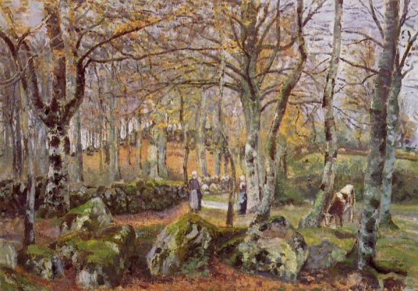 Landscape With Rocks, Montfoucault by Camille Pissarro