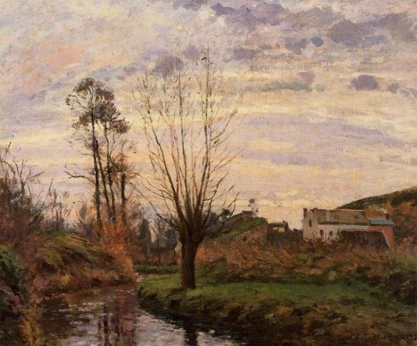 Landscape With Small Stream by Camille Pissarro