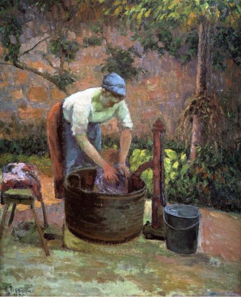 Laundry Woman by Camille Pissarro