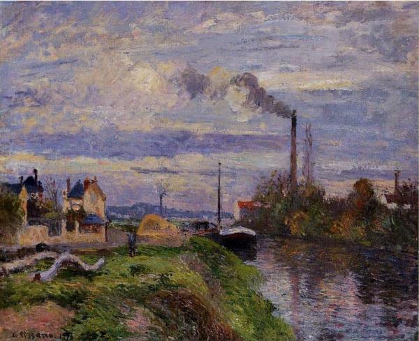 Le Quai Du Pothuis A Pontoise by Camille Pissarro