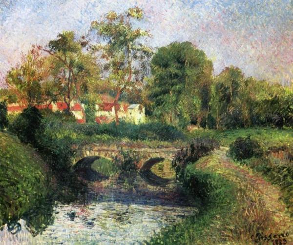 Little Bridge On The Voisne, Osny by Camille Pissarro