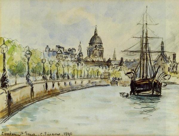 London, St. Paul's Cathedral by Camille Pissarro