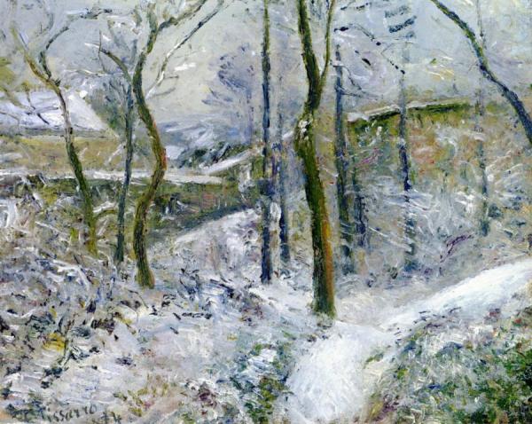 Lousy Weather, Pontoise, Snow Effect by Camille Pissarro