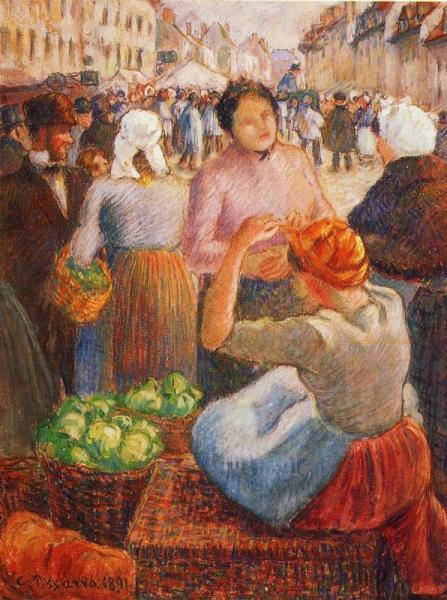 Marketplace, Gisors by Camille Pissarro Oil Painting Reproductions