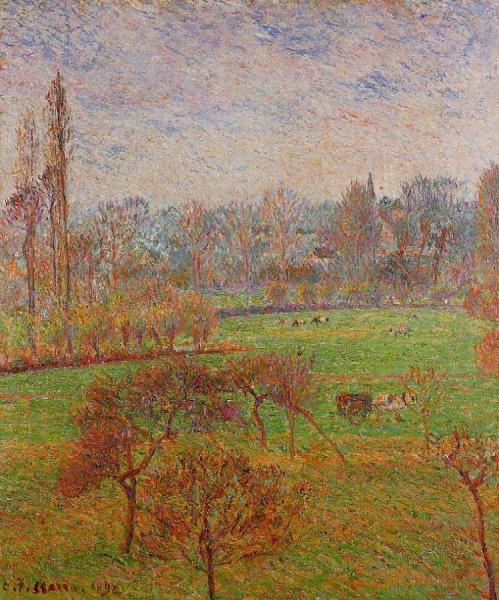 Morning, Autumn, Eragny by Camille Pissarro