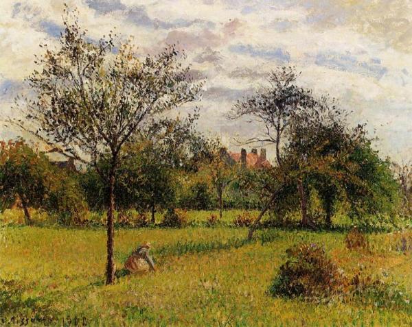Morning, Autumn Sunlight, Eragny by Camille Pissarro
