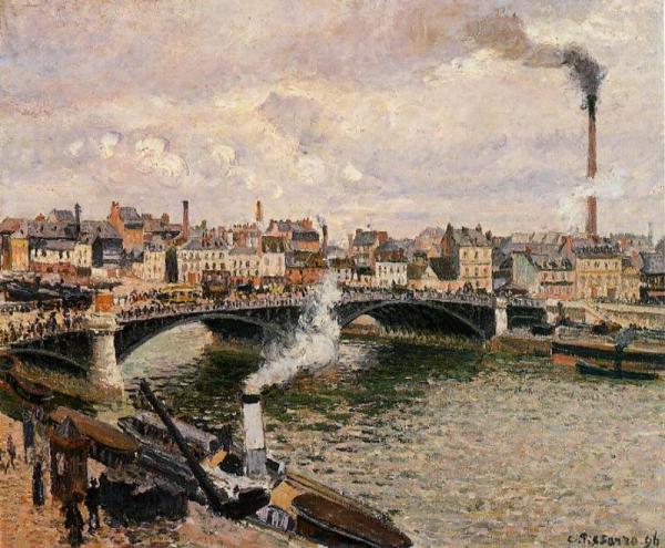 Morning, Overcast Day, Rouen by Camille Pissarro