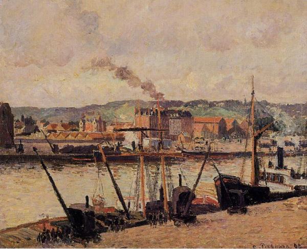 Morning, Rouen, The Quays by Camille Pissarro Oil Painting Reproductions