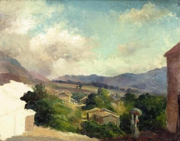 Mountain Landscape At Saint Thomas, Antilles (unfinished) by Camille Pissarro
