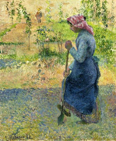Paysanne Bêchant by Camille Pissarro
