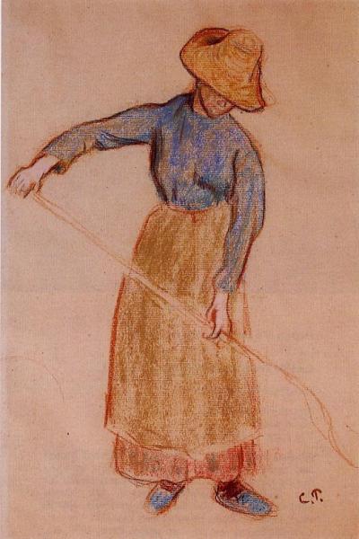 Peasant With A Pitchfork by Camille Pissarro