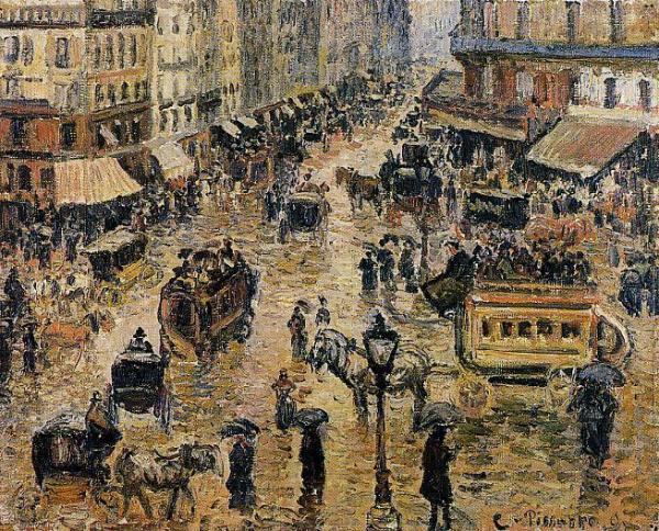 Place Du Havre, Paris; Rain by Camille Pissarro
