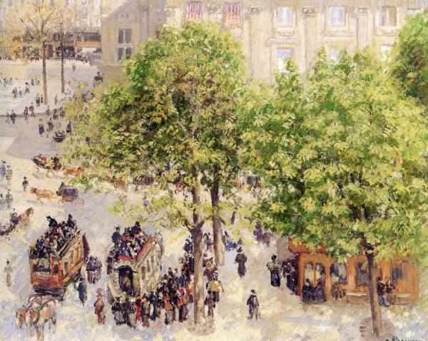 Place Du Theatre Francais: Spring by Camille Pissarro