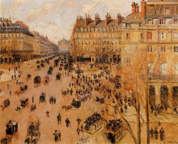 Place Du Theatre Francais: Sun Effect by Camille Pissarro