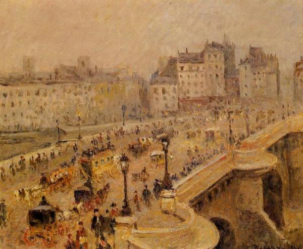 Pont-neuf: Fog by Camille Pissarro