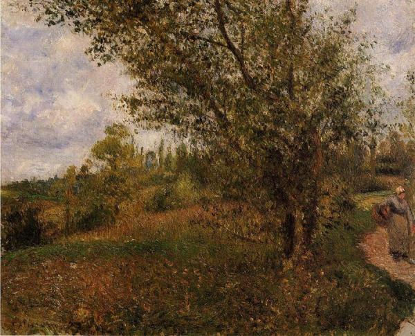 Pontoise Landscape, Through The Fields by Camille Pissarro