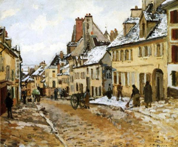 Pontoise, The Road To Gisors In Winter by Camille Pissarro Oil Painting Reproductions