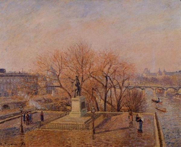 Ponty-neuf, The Statue Of Henri Iv, Sunny Weather, Morning by Camille Pissarro Oil Painting Reproductions