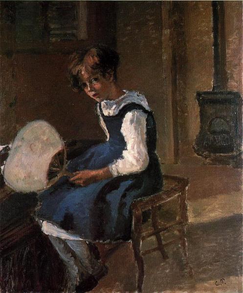 Portrait Of Jeanne With A Fan by Camille Pissarro Oil Painting Reproductions