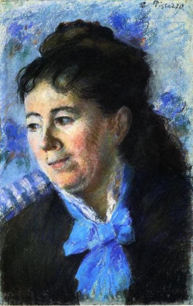 Portrait Of Madame Felicie Vellay Estruc by Camille Pissarro