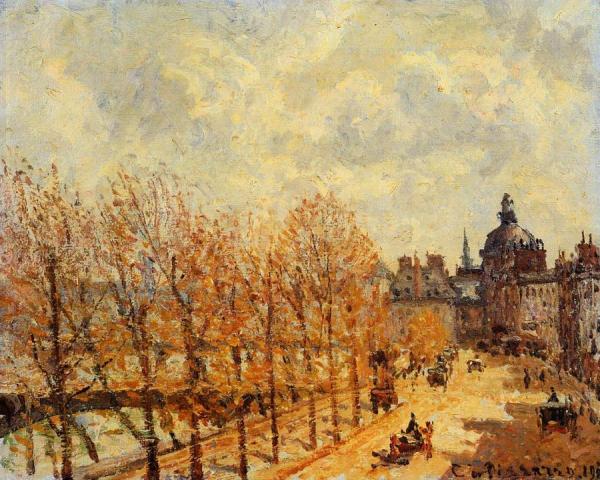 Quai Malaquais, Morning, Sunny Weather by Camille Pissarro