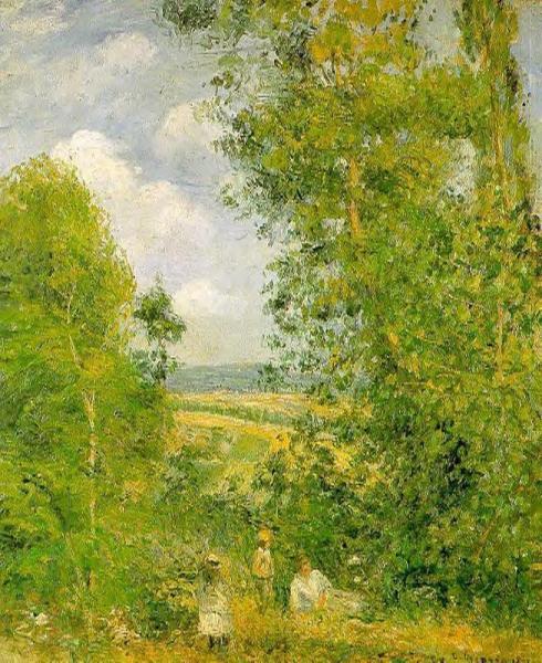 Resting In The Woods At Pontoise by Camille Pissarro