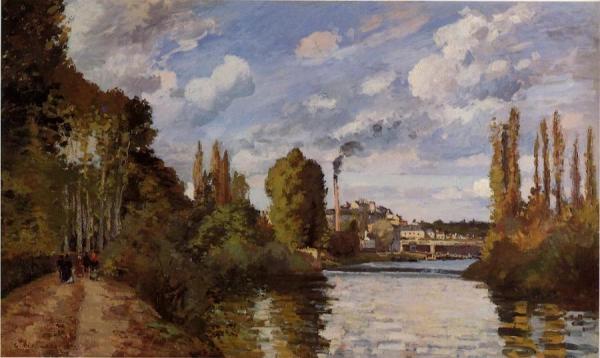 Riverbanks In Pontoise by Camille Pissarro