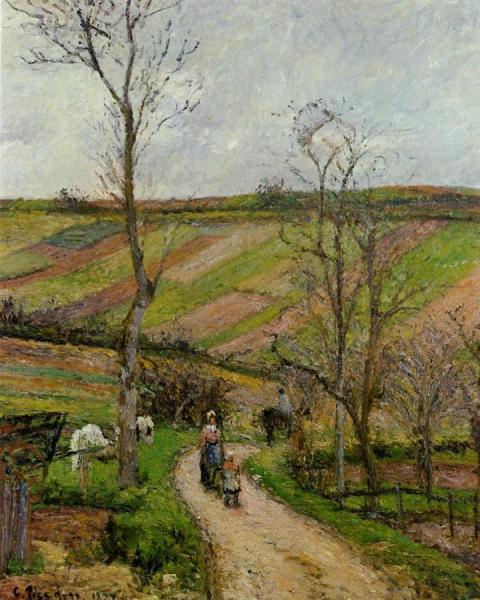 Route Du Fond De L'hermitage, Pontoise by Camille Pissarro