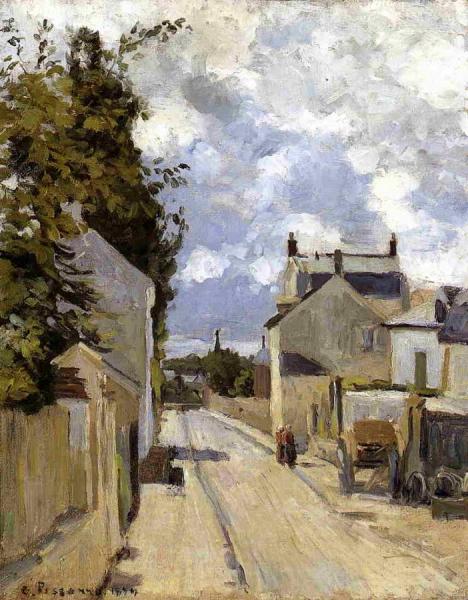 Rue De L'hermitage, Pontoise by Camille Pissarro