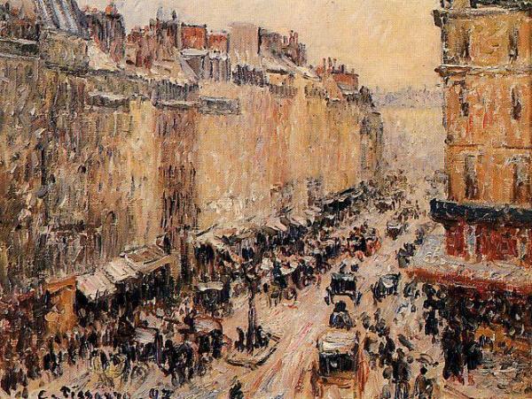 Rue Saint-lazar Under Snow by Camille Pissarro Oil Painting Reproductions