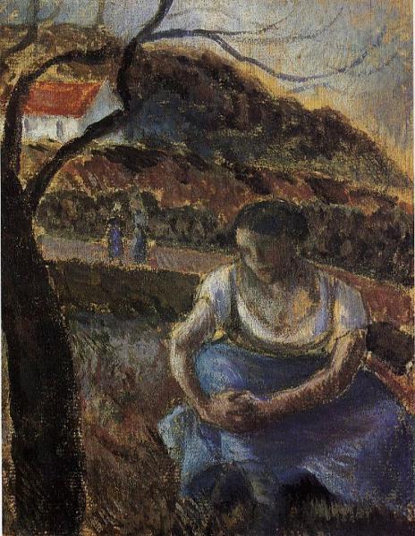 Seated Peasant Woman by Camille Pissarro Oil Painting Reproductions