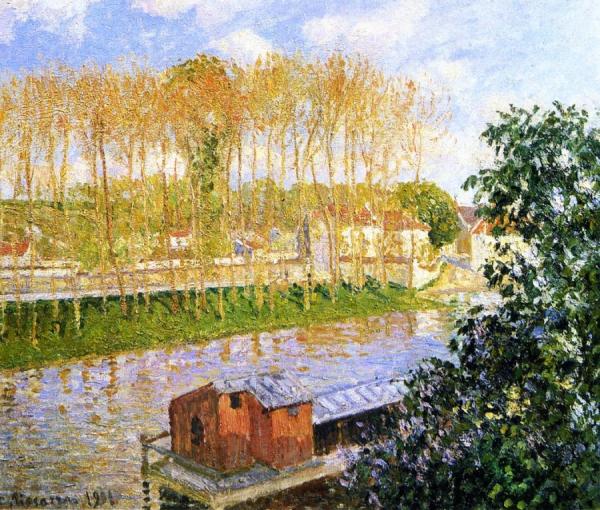 Setting Sun At Moret by Camille Pissarro
