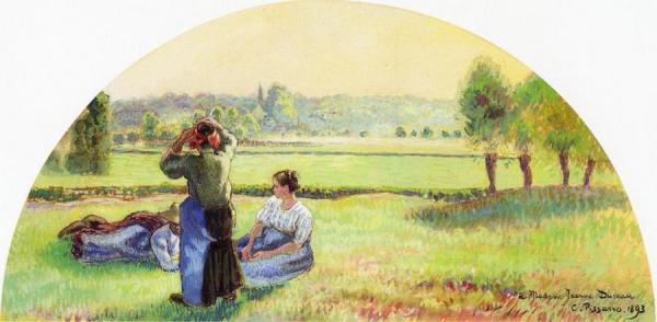 Siesta In The Fields by Camille Pissarro