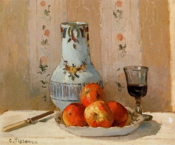 Still Life With Apples And Pitcher by Camille Pissarro