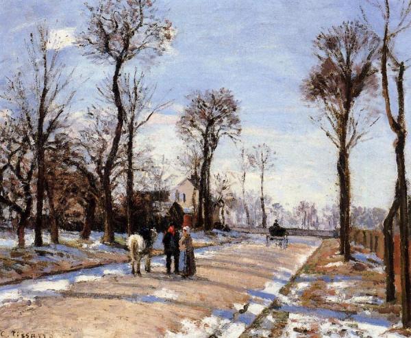 Street: Winter Sunlight And Snow by Camille Pissarro Oil Painting Reproductions