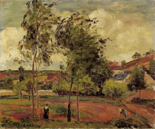 Strong Winds, Pontoise by Camille Pissarro