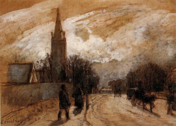 Study For 'all Saints' Church, Upper Norwood' by Camille Pissarro Oil Painting Reproductions