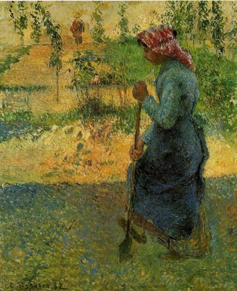 Study Of A Peasant In Open Air by Camille Pissarro