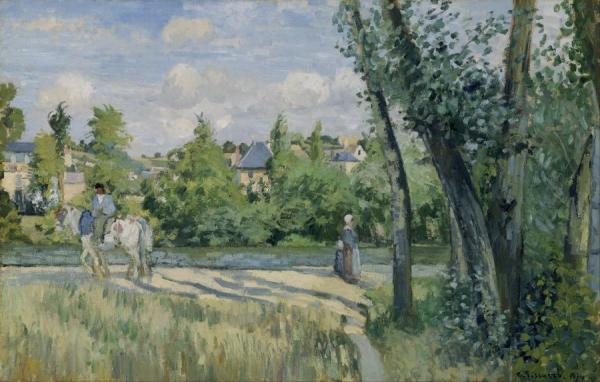 Sunlight On The Road, Pontoise by Camille Pissarro