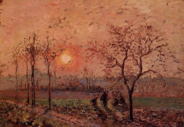 Sunset by Camille Pissarro