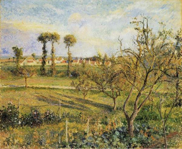 Sunset At Valhermeil, Near Pontoise by Camille Pissarro